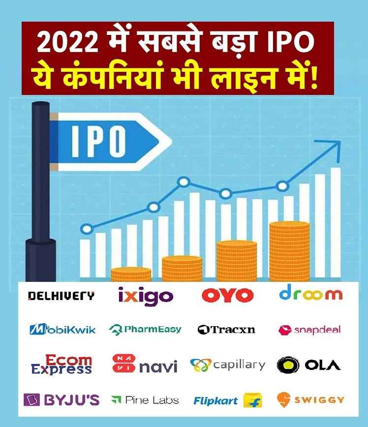 2022 में आने वाले भारत के सबसे बड़े IPO