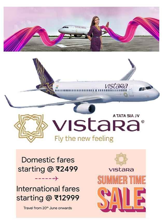 Tata Group Vistara Airlines starts Summertime sale