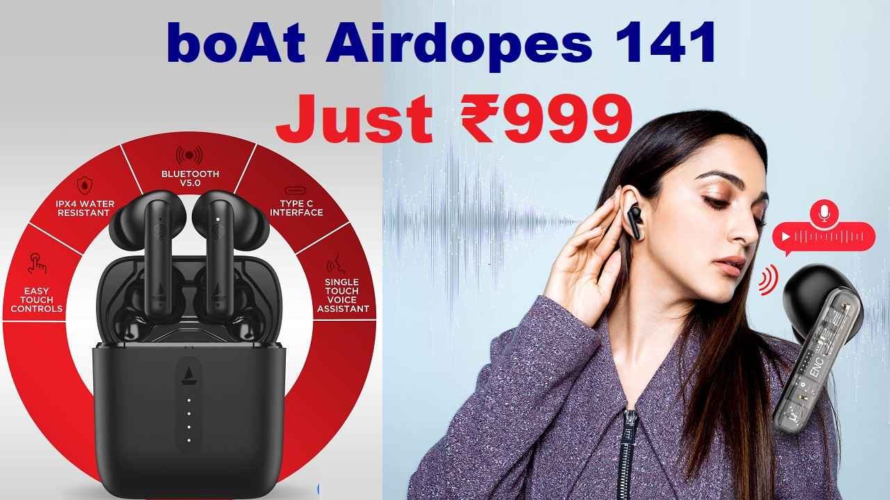 boAt Airdopes 141 under 1000 Price Features Specifications Amazon sale